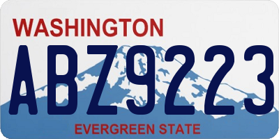 WA license plate ABZ9223