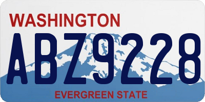 WA license plate ABZ9228