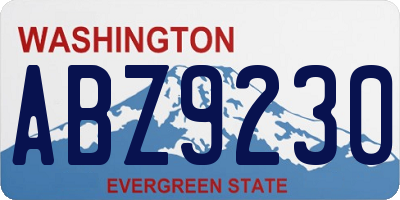 WA license plate ABZ9230