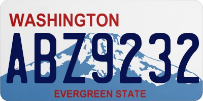 WA license plate ABZ9232