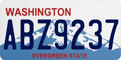 WA license plate ABZ9237