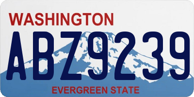 WA license plate ABZ9239