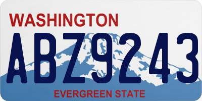 WA license plate ABZ9243