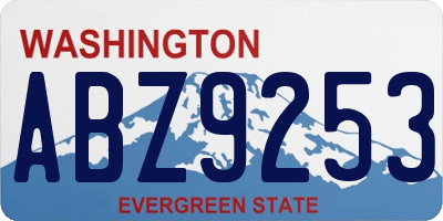 WA license plate ABZ9253