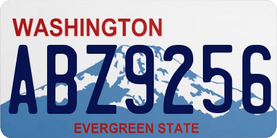 WA license plate ABZ9256