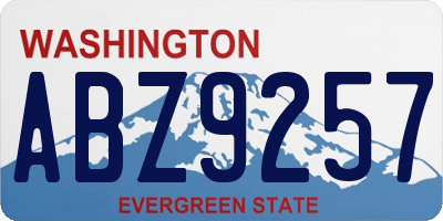 WA license plate ABZ9257