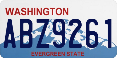 WA license plate ABZ9261