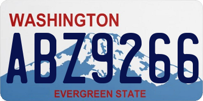WA license plate ABZ9266