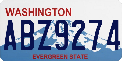 WA license plate ABZ9274