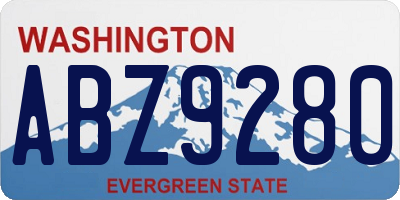 WA license plate ABZ9280
