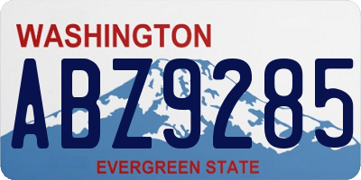 WA license plate ABZ9285