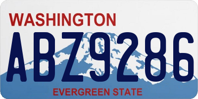 WA license plate ABZ9286