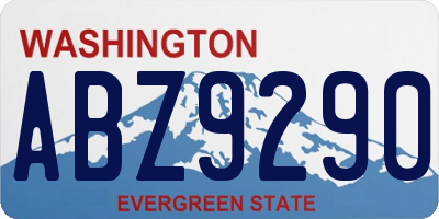 WA license plate ABZ9290
