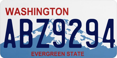 WA license plate ABZ9294