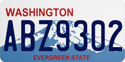 WA license plate ABZ9302