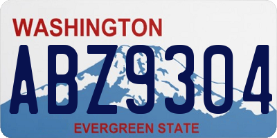 WA license plate ABZ9304