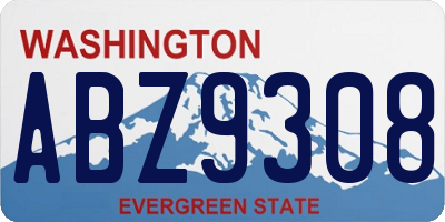 WA license plate ABZ9308