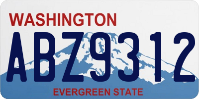 WA license plate ABZ9312