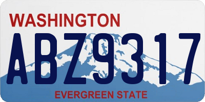 WA license plate ABZ9317