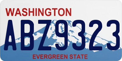 WA license plate ABZ9323