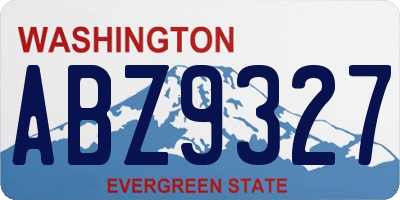 WA license plate ABZ9327