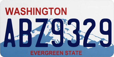 WA license plate ABZ9329
