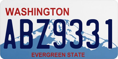 WA license plate ABZ9331
