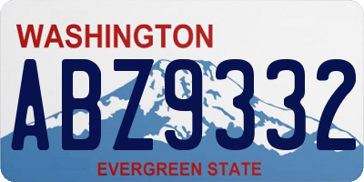 WA license plate ABZ9332