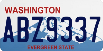 WA license plate ABZ9337