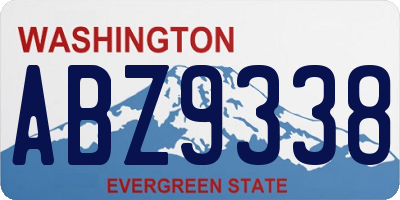 WA license plate ABZ9338