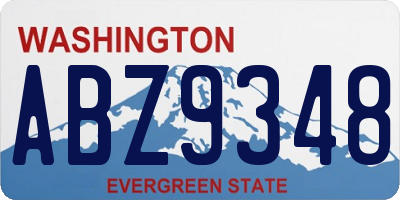 WA license plate ABZ9348