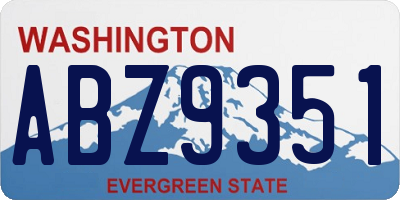 WA license plate ABZ9351