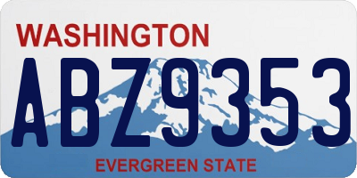 WA license plate ABZ9353
