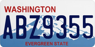 WA license plate ABZ9355