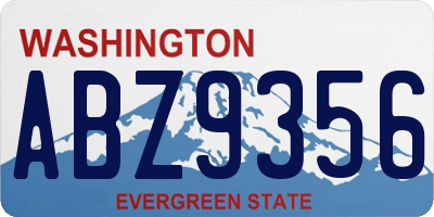 WA license plate ABZ9356