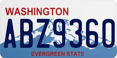 WA license plate ABZ9360