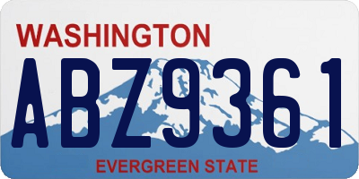 WA license plate ABZ9361
