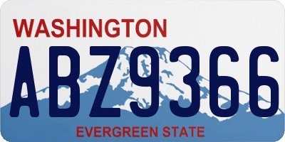 WA license plate ABZ9366