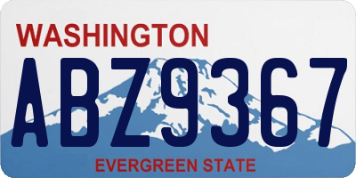 WA license plate ABZ9367