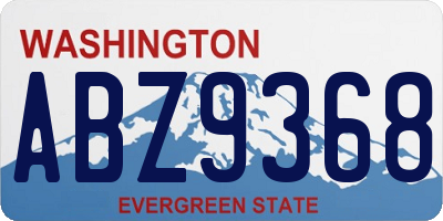 WA license plate ABZ9368