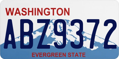 WA license plate ABZ9372