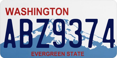 WA license plate ABZ9374