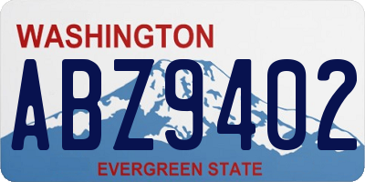WA license plate ABZ9402