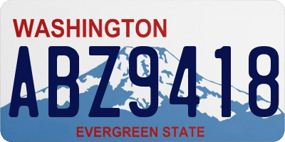 WA license plate ABZ9418