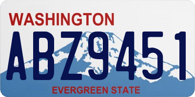 WA license plate ABZ9451