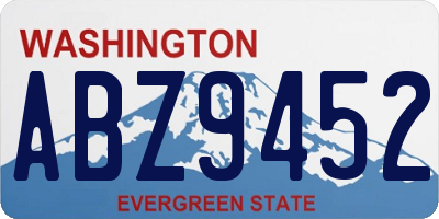 WA license plate ABZ9452