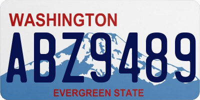 WA license plate ABZ9489