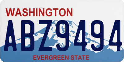 WA license plate ABZ9494