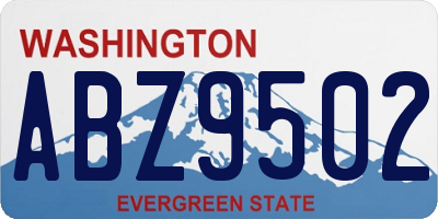 WA license plate ABZ9502