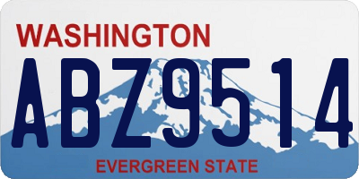 WA license plate ABZ9514